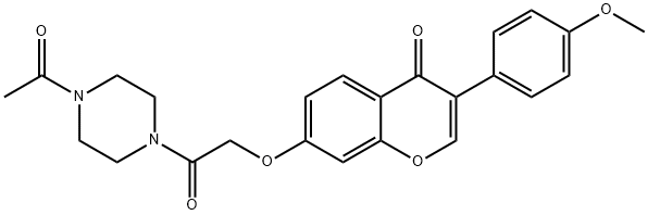 7-[2-(4-acetylpiperazin-1-yl)-2-oxoethoxy]-3-(4-methoxyphenyl)-4H-chromen-4-one 구조식 이미지