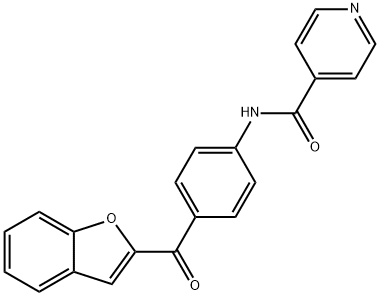 N-[4-(1-benzofuran-2-ylcarbonyl)phenyl]pyridine-4-carboxamide 구조식 이미지