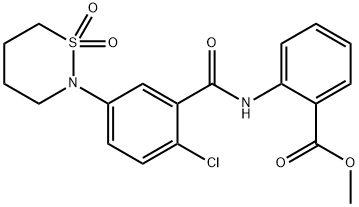 methyl 2-({[2-chloro-5-(1,1-dioxido-1,2-thiazinan-2-yl)phenyl]carbonyl}amino)benzoate 구조식 이미지