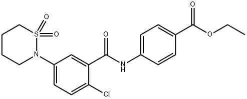 ethyl 4-({[2-chloro-5-(1,1-dioxido-1,2-thiazinan-2-yl)phenyl]carbonyl}amino)benzoate 구조식 이미지