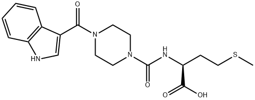 (2S)-2-[[4-(1H-indole-3-carbonyl)piperazine-1-carbonyl]amino]-4-methylsulfanyl-butanoic acid 구조식 이미지