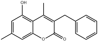 3-benzyl-5-hydroxy-4,7-dimethyl-2H-chromen-2-one 구조식 이미지