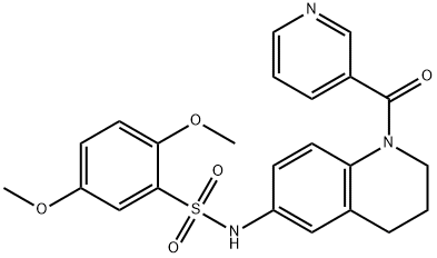 2,5-dimethoxy-N-[1-(pyridin-3-ylcarbonyl)-1,2,3,4-tetrahydroquinolin-6-yl]benzenesulfonamide Structure