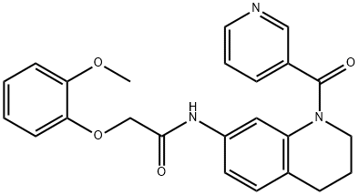 2-(2-methoxyphenoxy)-N-[1-(pyridin-3-ylcarbonyl)-1,2,3,4-tetrahydroquinolin-7-yl]acetamide 구조식 이미지