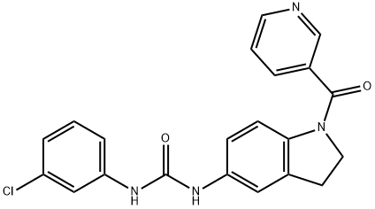 N-(3-chlorophenyl)-N'-[1-(3-pyridinylcarbonyl)-2,3-dihydro-1H-indol-5-yl]urea 구조식 이미지