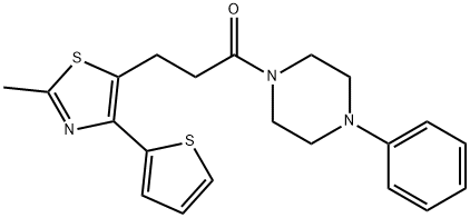 3-[2-methyl-4-(thiophen-2-yl)-1,3-thiazol-5-yl]-1-(4-phenylpiperazin-1-yl)propan-1-one 구조식 이미지