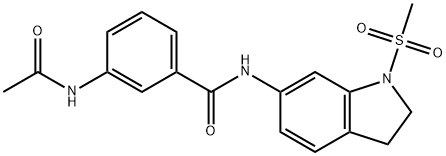 3-(acetylamino)-N-[1-(methylsulfonyl)-2,3-dihydro-1H-indol-6-yl]benzamide 구조식 이미지