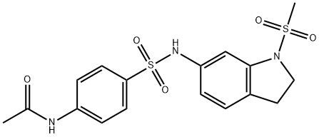 N-(4-{[1-(methylsulfonyl)-2,3-dihydro-1H-indol-6-yl]sulfamoyl}phenyl)acetamide 구조식 이미지
