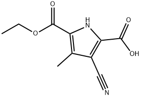 3-Cyano-5-(ethoxycarbonyl)-4-methyl-1H-pyrrole-2-carboxylic acid 구조식 이미지