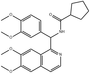N-[(6,7-dimethoxy-1-isoquinolinyl)(3,4-dimethoxyphenyl)methyl]cyclopentanecarboxamide Structure