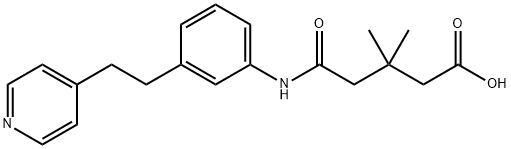 3,3-dimethyl-5-oxo-5-{3-[2-(4-pyridinyl)ethyl]anilino}pentanoic acid 구조식 이미지