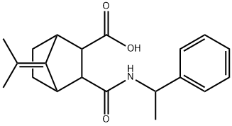 3-((1-phenylethyl)carbamoyl)-7-(propan-2-ylidene)bicyclo[2.2.1]heptane-2-carboxylic acid 구조식 이미지