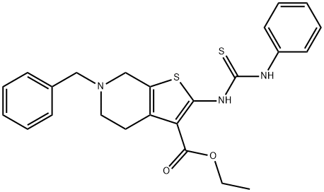 ethyl 6-benzyl-2-[(phenylcarbamothioyl)amino]-4,5,6,7-tetrahydrothieno[2,3-c]pyridine-3-carboxylate Structure