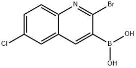 B-(2-bromo-6-chloro-3-quinolinyl)Boronic acid 구조식 이미지