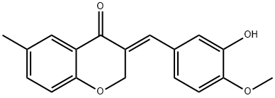 3-[1-(3-Hydroxy-4-methoxyphenyl)-meth-(E)-ylidene]-6-methyl-chroman-4-one 구조식 이미지