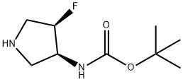 (3S,4R)-(4-Fluoro-pyrrolidin-3-yl)-carbamic acid tert-butyl ester 구조식 이미지