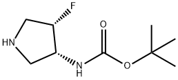 (3R,4S)-(4-Fluoro-pyrrolidin-3-yl)-carbamic acid tert-butyl ester Structure