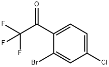 1-(2-Bromo-4-chlorophenyl)-2,2,2-trifluoroethanone 구조식 이미지