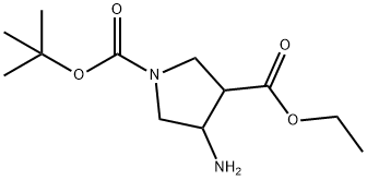 1-tert-Butyl 3-ethyl 4-aminopyrrolidine-1,3-dicarboxylate 구조식 이미지