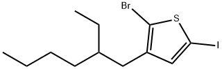 2-Bromo-3-(2-ethylhexyl)-5-iodothiophene (stabilized with Copper chip) Structure