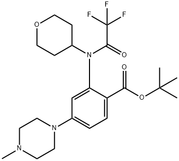 4-(4-methylpiperazin-1-yl)-2-[(tetrahydropyran-4-yl)(2,2,2-trifluoroacetyl)amino]benzoic acid tert-butyl ester Structure