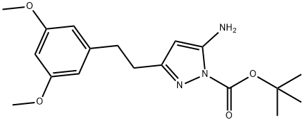 tert-butyl 5-amino-3-[2-(3,5-dimethoxyphenyl)ethyl]pyrazole-1-carboxylate Structure