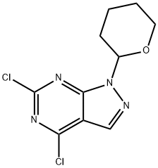 4,6-dichloro-1-(tetrahydro-2H-pyran-2-yl)-1H-pyrazolo[3,4-d]pyrimidine Structure