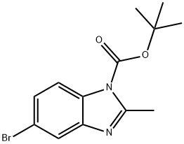 tert-Butyl 5-bromo-2-methyl-1H-benzo[d]imidazole-1-carboxylate 구조식 이미지