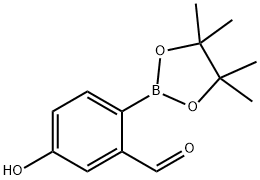 5-hydroxy-2-(4,4,5,5-tetramethyl-1,3,2-dioxaborolan-2-yl)benzaldehyde Structure