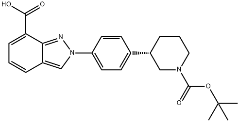 (S)-2-(4-(1-(tert-butoxycarbonyl)piperidin-3-yl)phenyl)-2H-indazole-7-carboxylicacid 구조식 이미지