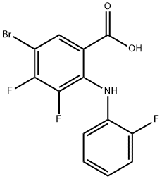 5-Bromo-3,4-difluoro-2-((2-fluorophenyl)amino)benzoic acid Structure