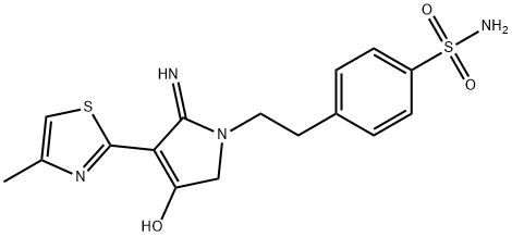 4-(2-(4-hydroxy-2-imino-3-(4-methylthiazol-2-yl)-2,5-dihydro-1H-pyrrol-1-yl)ethyl)benzenesulfonamide 구조식 이미지