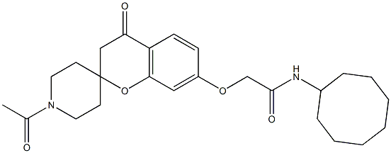 2-[(1'-acetyl-4-oxo-3,4-dihydrospiro[chromene-2,4'-piperidin]-7-yl)oxy]-N-cyclooctylacetamide Structure