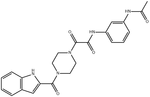 N-[3-(acetylamino)phenyl]-2-[4-(1H-indol-2-ylcarbonyl)piperazin-1-yl]-2-oxoacetamide 구조식 이미지
