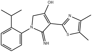 4-(4,5-dimethylthiazol-2-yl)-5-imino-1-(2-isopropylphenyl)-2,5-dihydro-1H-pyrrol-3-ol 구조식 이미지