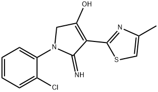 1-(2-chlorophenyl)-5-imino-4-(4-methylthiazol-2-yl)-2,5-dihydro-1H-pyrrol-3-ol Structure