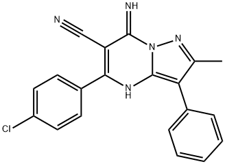 5-(4-chlorophenyl)-7-imino-2-methyl-3-phenyl-4,7-dihydropyrazolo[1,5-a]pyrimidine-6-carbonitrile 구조식 이미지