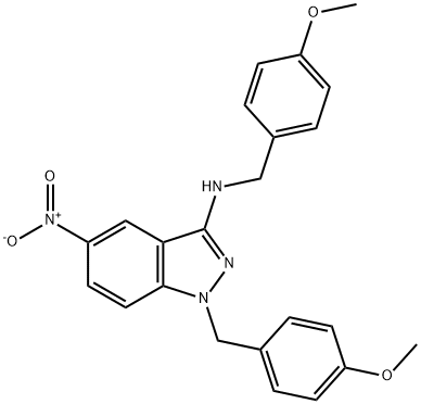 N,1-Bis(4-methoxybenzyl)-5-nitro-1H-indazol-3-amine Structure