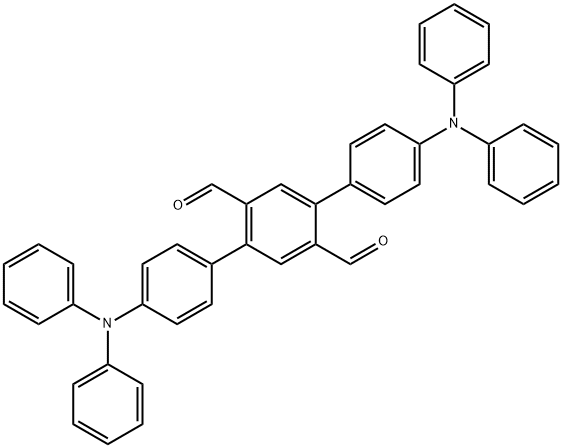 4,4''-bis(diphenylamino)-[1,1':4',1''-terphenyl]-2',5'-dicarbaldehyde Structure