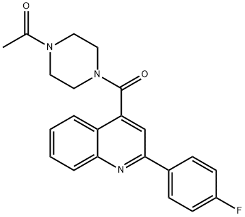 1-(4-{[2-(4-fluorophenyl)quinolin-4-yl]carbonyl}piperazin-1-yl)ethanone 구조식 이미지