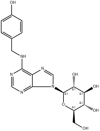 4-[[(9-beta-D-Glucopyranosyl-9H-purin-6-yl)amino]methyl]phenol Structure
