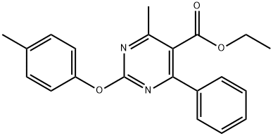 Ethyl 4-methyl-6-phenyl-2-(p-tolyloxy)pyrimidine-5-carboxylate 구조식 이미지