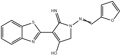 (E)-4-(benzo[d]thiazol-2-yl)-1-((furan-2-ylmethylene)amino)-5-imino-2,5-dihydro-1H-pyrrol-3-ol Structure