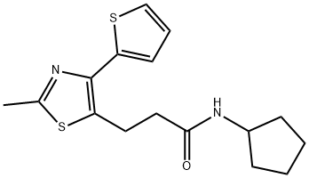 N-cyclopentyl-3-[2-methyl-4-(2-thienyl)-1,3-thiazol-5-yl]propanamide Structure