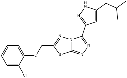 6-[(2-chlorophenoxy)methyl]-3-[5-(2-methylpropyl)-1H-pyrazol-3-yl][1,2,4]triazolo[3,4-b][1,3,4]thiadiazole Structure