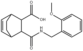 3-((2-methoxybenzyl)carbamoyl)bicyclo[2.2.2]oct-5-ene-2-carboxylic acid 구조식 이미지