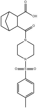 3-(4-tosylpiperazine-1-carbonyl)bicyclo[2.2.1]heptane-2-carboxylic acid 구조식 이미지