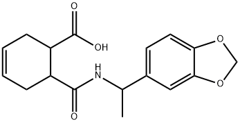 6-((1-(benzo[d][1,3]dioxol-5-yl)ethyl)carbamoyl)cyclohex-3-enecarboxylic acid 구조식 이미지