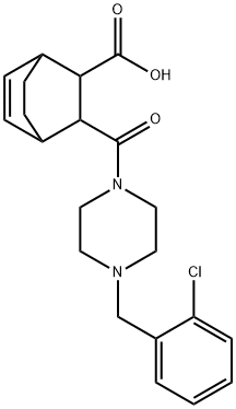 3-(4-(2-chlorobenzyl)piperazine-1-carbonyl)bicyclo[2.2.2]oct-5-ene-2-carboxylic acid 구조식 이미지