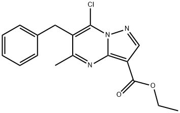 Ethyl 6-benzyl-7-chloro-5-methylpyrazolo[1,5-a]pyrimidine-3-carboxylate Structure